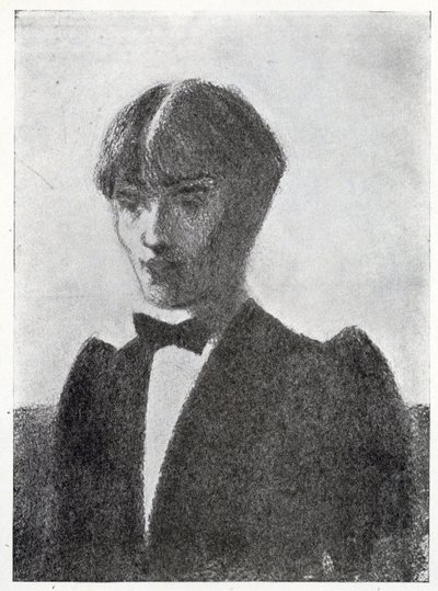 Skitseportræt af kunstneren (kul) af Aubrey Beardsley